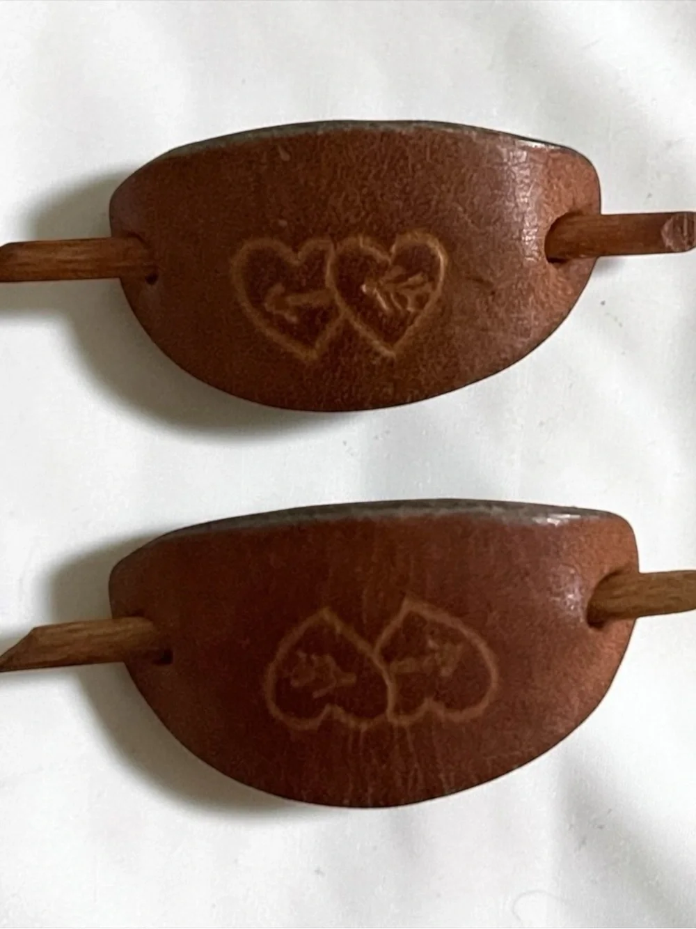 Handcrafted Brown Leather Wall Accent with Heart Motif
